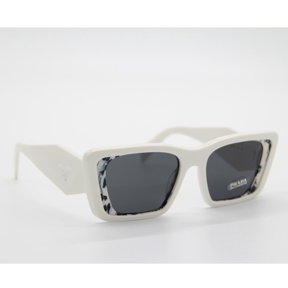 NEW PRADA SPR08Y 02V-5S0 WHITE CAT EYE SUNGLASSES PR 08YS EYEWEAR PRADA PR08YS - Picture 8 of 12